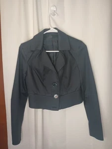 Giacca Blazer L.A.M.B Gwen Stefani Y2K Cropped S 2 Nero Steampunk Indie Goth - Foto 1 di 10