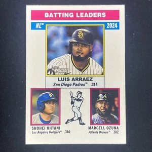 2025 Topps Heritage - League Leaders Shohei Ohtani, Marcell Ozuna, Luis... - Picture 1 of 2