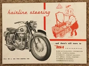 BSA 500cc OHV TWIN SHOOTING STAR undatierte POSTKARTE - Bild 1 von 2