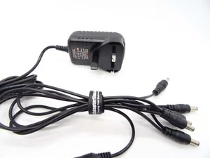 9V AC-DC Adaptor Power Supply + 5 Way Chain for Boss TU-3 Chromatic Tunar Pedal - Picture 1 of 5