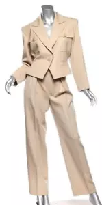 Conjunto de Pantalones Falda Blazer Bronceado DE COLECCIÓN SAINT LAURENT Rive Gauche FR36-38 S/M - Imagen 1 de 9