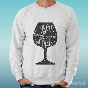 Sweat Hommes Gris Le Bere Trionfa Toujours Sur Mal Idée Cadeau - Picture 1 of 1
