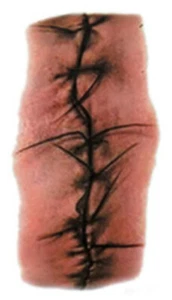 Small Halloween Fake Wound Cut Scar Zombie Blood Skeleton Temporary Tattoo - Picture 1 of 22