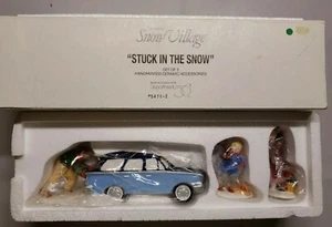 Vintage Rare DEPARTMENT 56 " Stuck In The Snow " Set Of 3 Accessories  - Picture 1 of 12