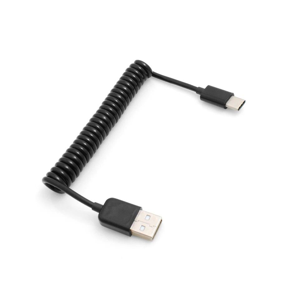 USB Type C 3.1 zu USB 2.0 Spiralkabel Datenkabel Ladekabel Adapter Kabel - Bild 1 von 1