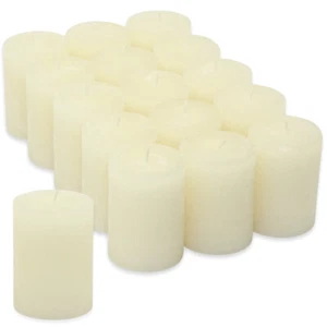 15 Stück Rustik Stumpenkerzen 80x58 mm Rustic Kerzen  2. Wahl - Elfenbein - Bild 1 von 8