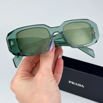 Gafas de sol Prada para mujer verde salvia espejo plateado rectángulo PR17WS 11R10E NUEVAS Foto 1 de 4