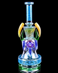 "Tubo de agua de vidrio de acheech grueso de 12" OVNI bong de vidrio frío bong embriagador bong *EE. UU.* - Imagen 1 de 6