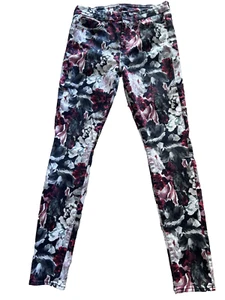 7 For All Mankind women Skinny Pants cotton stretch Size 28 multicolor Floral - Picture 1 of 9
