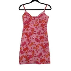Lilly Pulitzer Women's Pink Floral Tiger Print Spaghetti Strap Slip Dress Size 0 - Picture 1 of 9