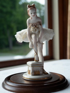 Vintage Irish Dresden "Giselle" Figurine- White ballerina ~ NEW-Never out of box