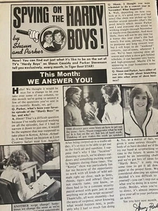 Shaun Cassidy, Parker Stevenson, Full Page Vintage Clipping - Picture 1 of 1