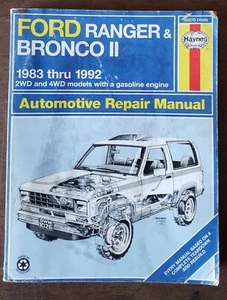 Ford Ranger & Bronco II 1983 to 1992 2wd 4wd Haynes Repair Manual 36070 (1026) - Imagen 1 de 5