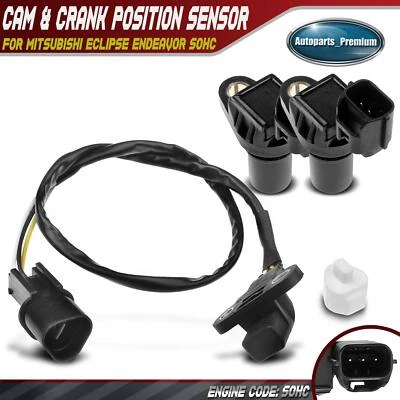 2x Árbol de levas y 1x Sensor de posición del cigüeñal para Mitsubishi Eclipse Endeavor SOHC Foto 1 de 4