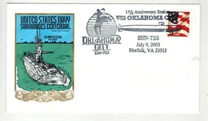 US NAVY SUBMARINE Farnam PICTORIAL CANCEL USS OKLAHOMA CITY SSN 723 - Picture 1 of 1