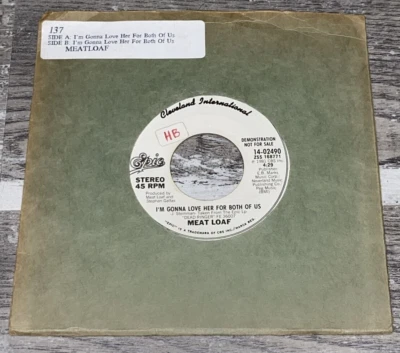Meat Loaf I’m Gonna Love Her For Us Both Demo Promo Dj Single Record Jukebox 45 - Image 1 of 4
