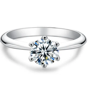 Anelli di Fidanzamento Moissanite 1/2ct Colore D VVS1 Regalo Anniversario per Donna GRA - Foto 1 di 11