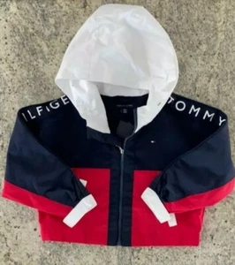 Tommy Hilfiger HTF Unisex Color Block Hooded Windbreaker Jacket Size XXS 2-3 🔥 - Picture 1 of 12
