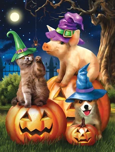 READY TO PARTY by TOM WOOD  SunsOut 300 LARGE piece HALLOWEEN puzzle - NEW - Picture 1 of 1