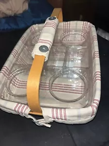 Longaberger 2002 Back Porch Basket, Cup Liner, Double Protector, Signed, Linen - Picture 1 of 5