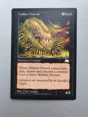 Hidden Horror, MTG Weatherlight (1997) Uncommon Black Creature NM - Image 1 of 2