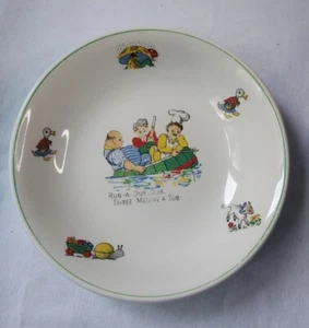 Vintage Nursery Rhyme Plate Rub-a-Dub Childs Plate - Picture 1 of 8
