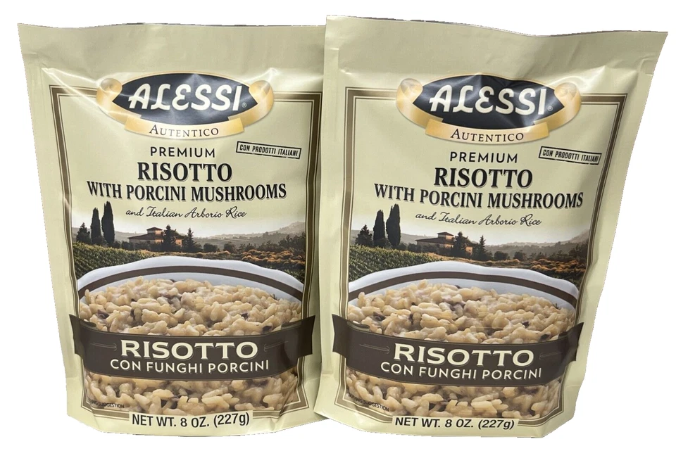 Risotto Alessi Premium con champiñones Porcini y arroz arborio italiano paquete de 8 oz 2 Foto 1 de 1