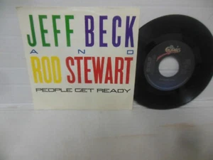 JEFF BECK & ROD STEWART mint 45 rpm PEOPLE GET READY b/w BACK ON THE STREET - Picture 1 of 4