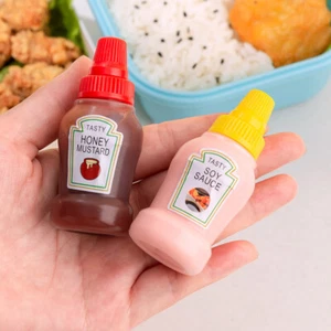 4pcs/set 25ML Mini Tomato Ketchup Bottle Honey Mustard Portable Small Sa~_e - Picture 1 of 8