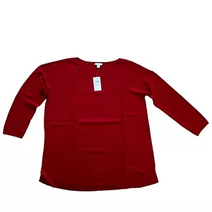 J.Jill Merino Lana Ligero Mujer Pequeño Mediano Suéter Nuevo con Etiquetas Escarlata $89 - Imagen 1 de 6