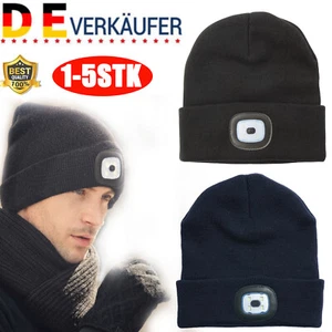Unisex Strickmütze mit LED Licht USB-aufladbar warme Winter Beanie Joggingmütze - Bild 1 von 15