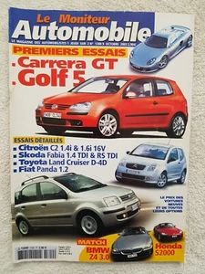 LE MONITEUR AUTOMOBILE N°1300 09/10/2003 CARRERA GT GOLF 5 BMW Z4 HONDA S2000 - Foto 1 di 4