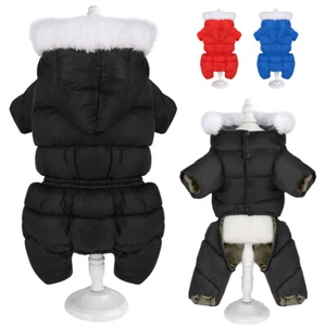 Dog Puppy Pet Warm Padded Coat Waterproof Winter Puffer Jumpsuit Jacket Clothes - Picture 1 of 18