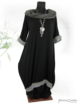 PoCo DeSiGn LAGENLOOK Ballon-Kleid schwarz L-XL-XXL-XXXL 44-46-48-50-52-54-56  - Bild 1 von 4