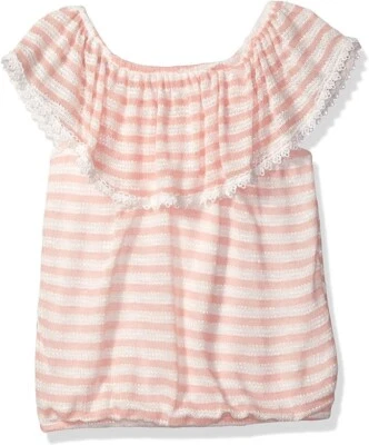 Speechless Girls' Striped Sweater Knit Peasant Top Large - Image 1 of 2