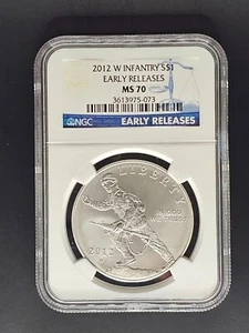2012 W Infantry S$1 MS70 Early Releases Commemorative - Picture 1 of 2