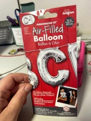 Anagram Letter "C" Silver Minishape 16" Foil Balloon New! - Image 1 of 2