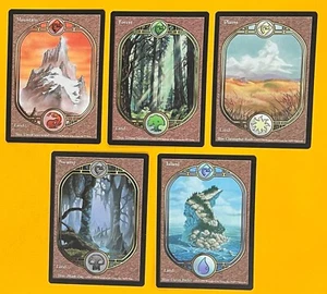 MTG BASIC LAND SET (x5) Unglued (OldManMTG 011-610) - Picture 1 of 3