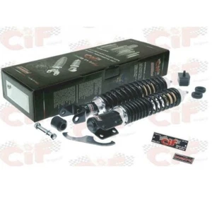 Set Tuning Sport Stoßdämpfer verstellbar Carbone schwarz Vespa Px 125 150 200 - Bild 1 von 1