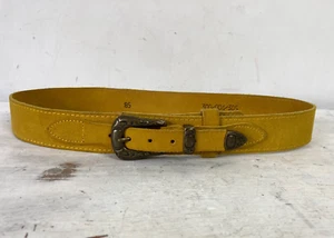 Cinturón Jeans Vintage Gamuza Cuero Cintura Amarillo Mostaza Western Boho Cintura 30-32IN - Imagen 1 de 7