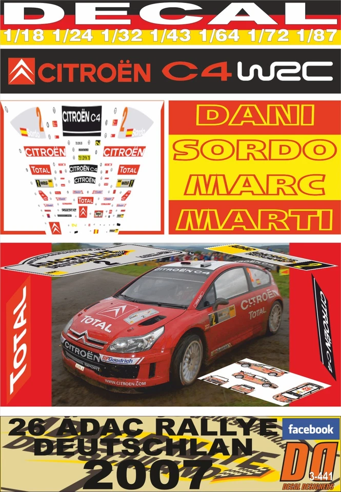 DECAL CITROEN C4 WRC D.SORDO R. DEUTSCHLAND 2007 DnF (08) - Image 1 of 1