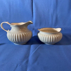 VINTAGE LENOX CHINA Green Turquoise CREAMER & SUGAR BOWL SET *RARE* - Picture 1 of 11