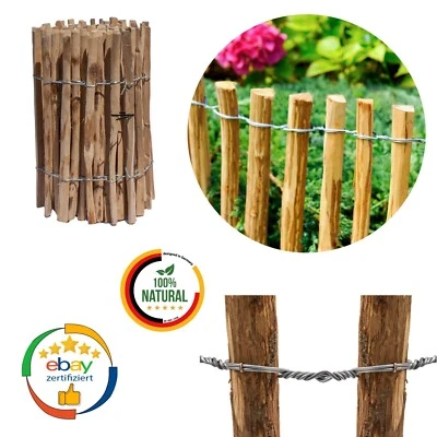 Staketenzaun Gartenzaun Holzzaun Zaunlatte Haselnussholz Teichumrandung 50-120cm - Bild 1 von 4