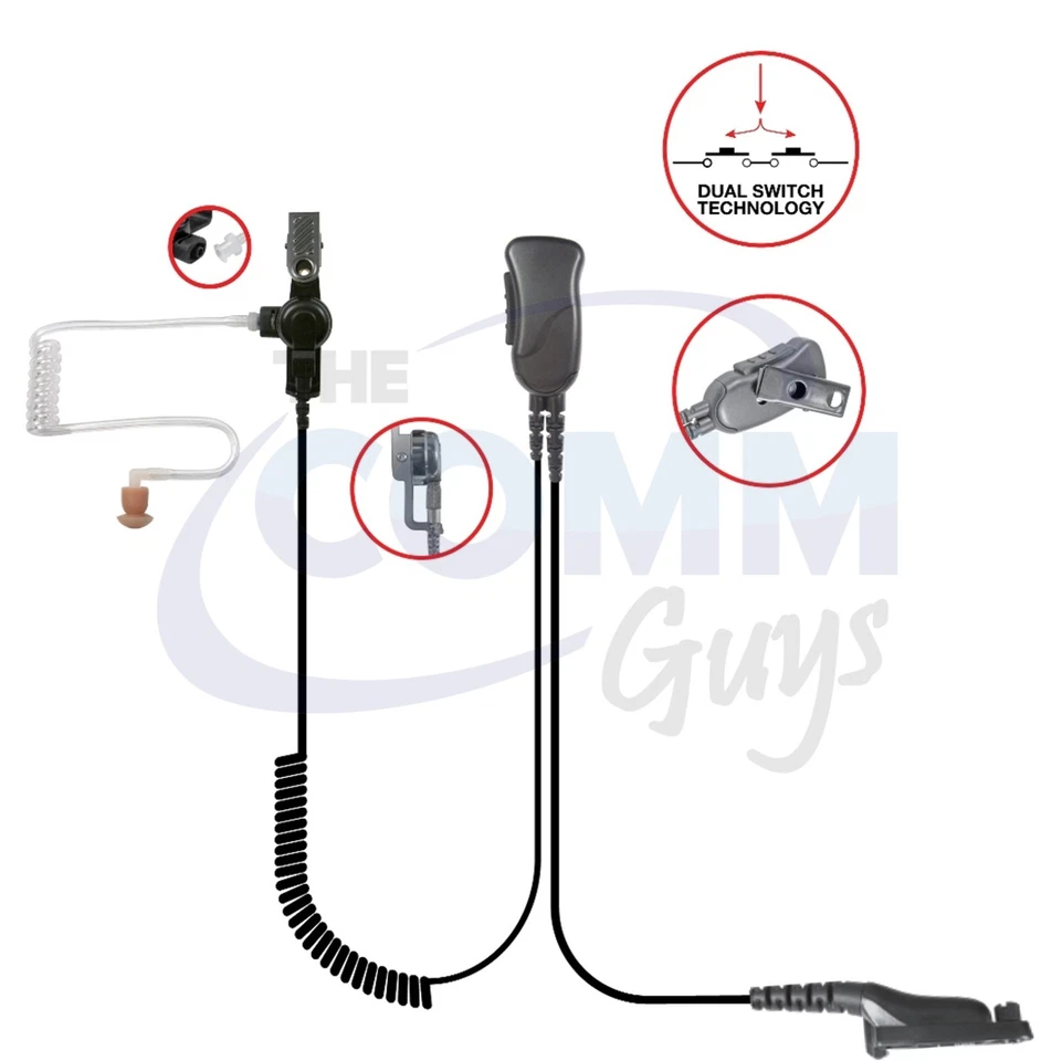 Pryme MIRAGE Police Lapel Mic PTT Earpiece Motorola APX6000 APX4000 APX7000 - Image 1 of 1