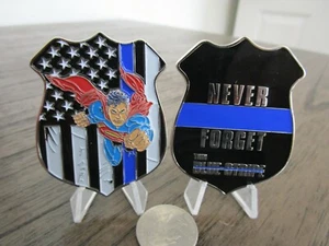 Superman Thin Blue Line TBL Never Forget Law Enforcement Police Challenge Coin - Bild 1 von 10