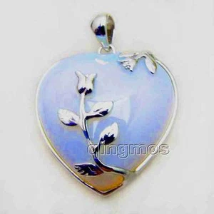 OFERTA Hermoso Corazón de Ópalo Azul Natural Grande 30*40mm con Colgante de Florete - Pluma89 - Imagen 1 de 4
