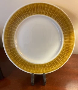 Vintage MCM Franciscan Discovery Topaz Embossed 10.25” Dinner Plates Set Of 5 - Picture 1 of 6