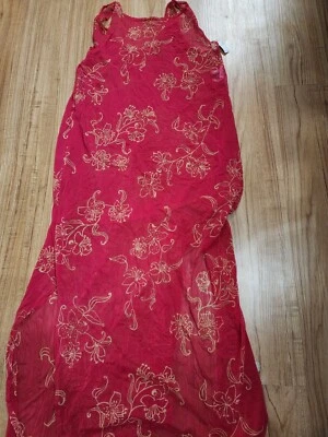 Athena Bathing Swimsuit Coverup Sheer Red Floral Womens Size Large - Image 1 of 3