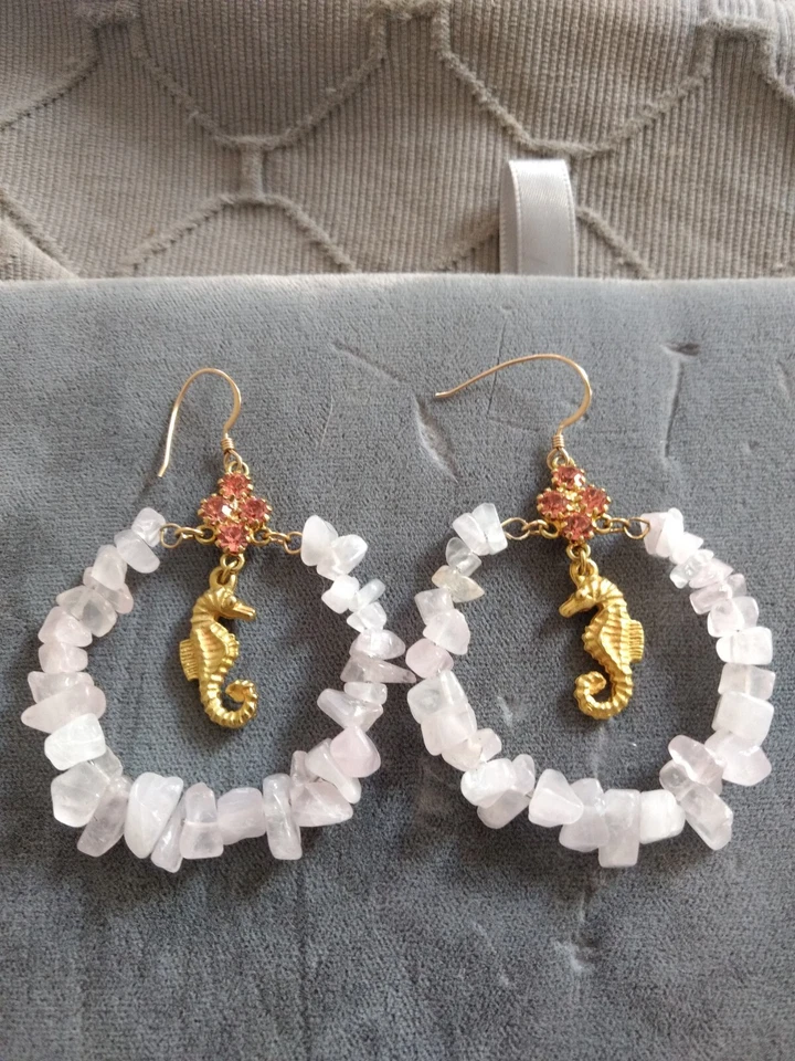 Pendientes de aro ALEX & ANI oro naranja caballito de mar nuevos con etiquetas Foto 1 de 1