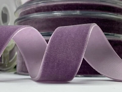 Dusty lavender velvet ribbon dusky lilac purple choker wedding thin wide bow  - Image 1 of 4